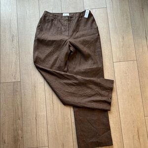 NWT Classic Brown Linen Blend Women's Pants